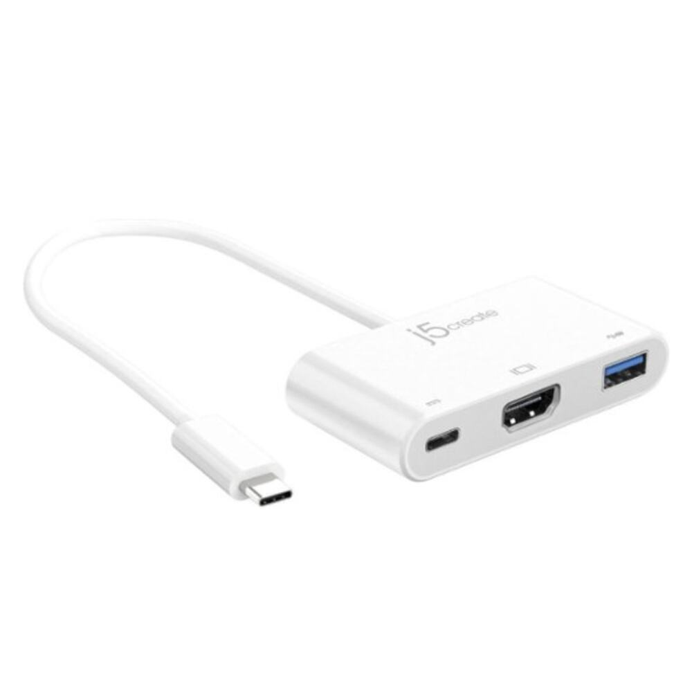 j5create - USB-C to HDMI & USB 3.0 with Power Delivery in White​​​​